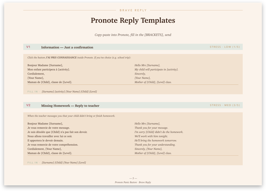 Peek inside: copy-paste reply templates